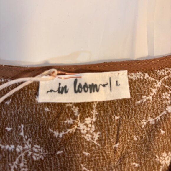 In Loom Floral-Print Button-Front Maxi Dress Boho Cottagecore Peasant Women’s L - Picture 6 of 15